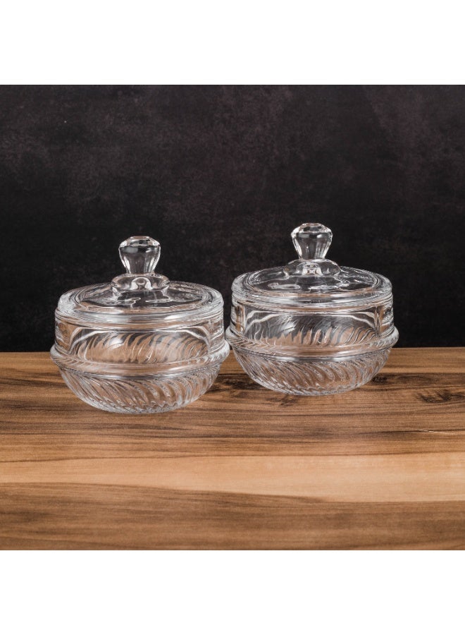 الحميضي ✨ طقم علب تقديم زجاج فاخر 6 قطعة بغطاء أنيق | مقاس العلبة 7.5×7 سم – لضيافة التمور والحلويات بأسلوب راقٍ - Image 1